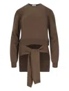 Lemaire Trompe-l'ail Panel Sweater In Brown