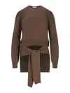 Lemaire Trompe-l'ail Panel Sweater In Brown