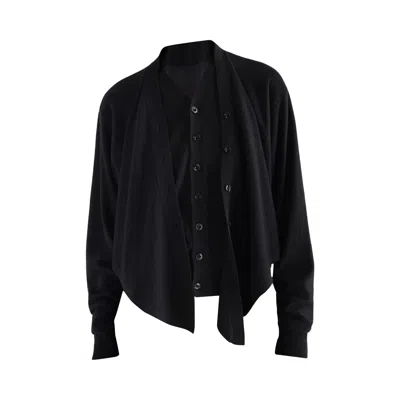 Pre-owned Lemaire Trompe L'oeil Cardigan 'black' | Women's Size M
