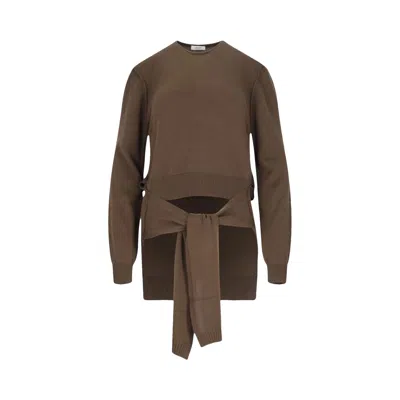 Pre-owned Lemaire Trompe L'oeil Crewneck Jumper 'light Taupe' | Brown | Women's Size M