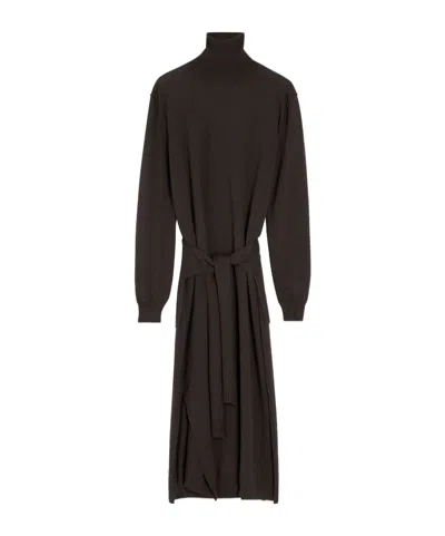 Lemaire Tie-waist Knitted Dress In Brown