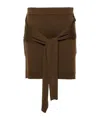 Lemaire Trompe L'ail Wool-blend Miniskirt In Green