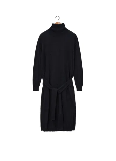 LEMAIRE LEMAIRE TROMPE L'OEIL TURTLENECK BELTED MIDI DRESS