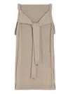 Lemaire Trompe L'oeil Midi Knitted Skirt In Neutral