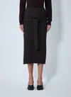 Lemaire Trompe L'oeil Midi Skirt In Brown