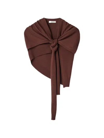 Lemaire Trompe L'oeil Scarf In Merino Blend In Brown