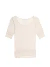 Lemaire Light Beige Trompeloeil Top In Viscose And Silk In Neutral