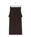 Lemaire Tie-detail Ribbed Midi Skirt In Black