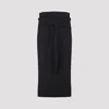 Lemaire Tie-around Ribbed Midi Skirt In Black