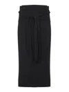 Lemaire Midi Skirt With Self-tie Belt In Gray
