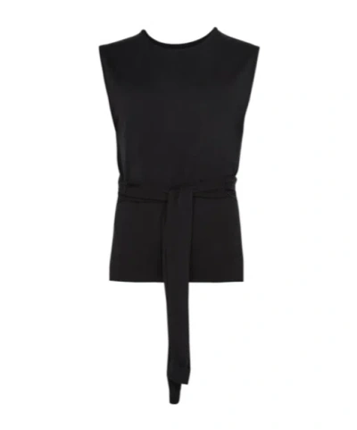 Lemaire Trompe L'oeil Sleeveless Sweater In Black
