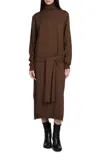 Lemaire Brown Trompe L'oeil Midi Dress In Brown