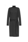 LEMAIRE LEMAIRE TROMPE L'OEIL TURTLENECK BELTED MIDI DRESS