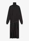 Lemaire Women Wool Blend Knit Dress In Black