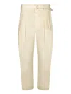 Lemaire High-waisted Beige Trousers With Tailored Structure In Orange