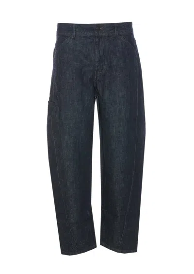 Lemaire Twisted Seam Workwear Jeans In Denim Indigo