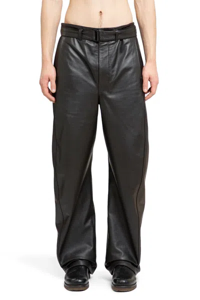 Lemaire High-waist Wide-leg Trousers In Black