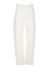 Lemaire Wide Leg Trousers With Side And Back Pockets In White