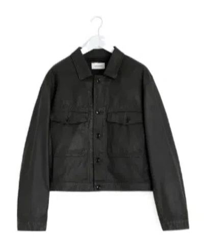 Lemaire Trucker Jacket In Br Dark Chocolate