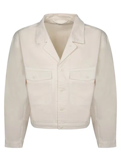 Lemaire Trucker Jacket In Ecru In White