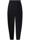 Lemaire Navy Tapered Trousers In Black