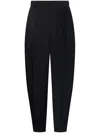 Lemaire Front Pleated Tapered Trousers In Black