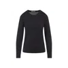 Lemaire Ribbed Crew Neck Long Sleeve Top In Black