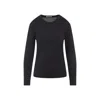 Lemaire Ribbed Crew Neck Long Sleeve Top In Black