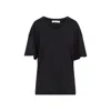 Lemaire Squid Ink Ribbed Cotton Rib T-shirt In Black