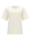 Lemaire Rib Minimalist Classic Crew Neck Cotton T-shirt In Neutral