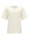 Lemaire Rib Minimalist Classic Crew Neck Cotton T-shirt In White