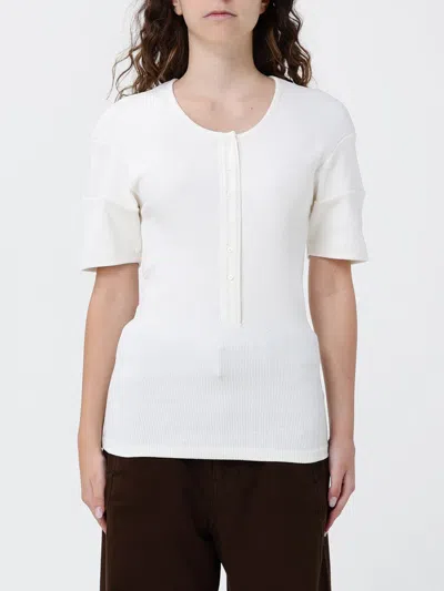 Lemaire Cotton And Linen Jersey Henley Shirt In Multi