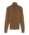 Lemaire Turtleneck Buttoned Cardigan In Brown