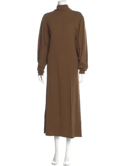 Pre-owned Lemaire Turtleneck Long Dress In Brown