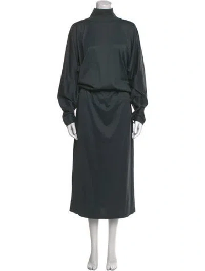 Pre-owned Lemaire Turtleneck Long Dress In Gray