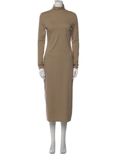 Pre-owned Lemaire Turtleneck Long Dress In Neutral