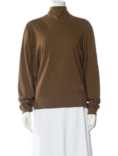 Pre-owned Lemaire Turtleneck Long Sleeve Sweatshirt In Brown