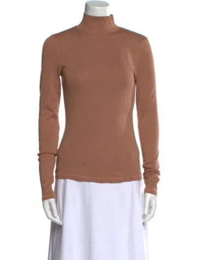 Pre-owned Lemaire Turtleneck Long Sleeve Top In Brown