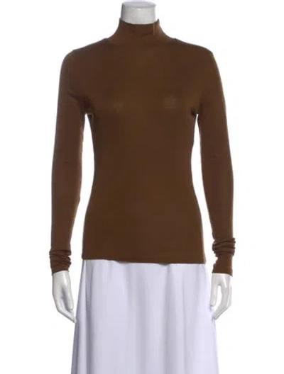 Pre-owned Lemaire Turtleneck Long Sleeve Top In Brown