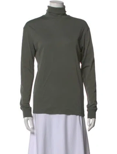 Pre-owned Lemaire Turtleneck Long Sleeve Top In Green
