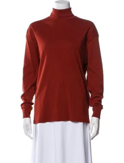 Pre-owned Lemaire Turtleneck Long Sleeve Top In Red