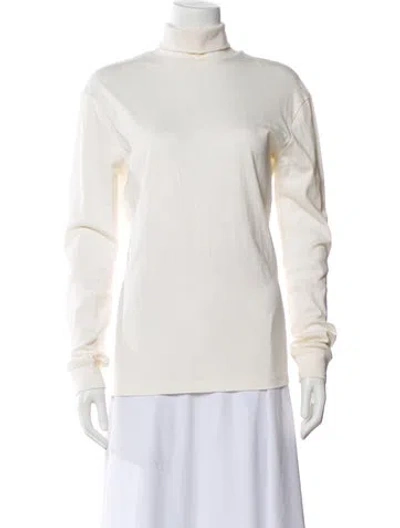 Pre-owned Lemaire Turtleneck Long Sleeve Top In White