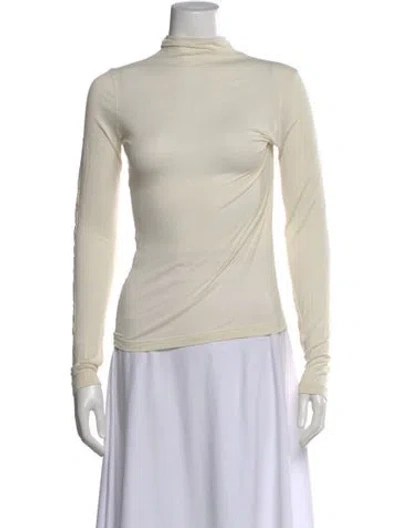 Pre-owned Lemaire Turtleneck Long Sleeve Top In White