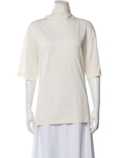Pre-owned Lemaire Turtleneck Short Sleeve T-shirt In White