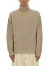Lemaire Cappuccino Wool Oversize Sweater In Brown