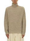 Lemaire Cappuccino Wool Oversize Sweater In Burgundy