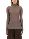 Lemaire Wool High Neck Sweater In Brown