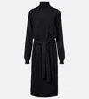 Lemaire Turtleneck Wool-blend Midi Dress In Black