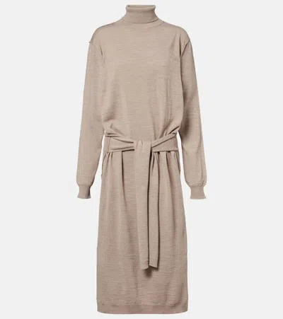 LEMAIRE TURTLENECK WOOL-BLEND MIDI DRESS