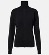 Lemaire High Neck Long Sleeve Button Cardigan In Black